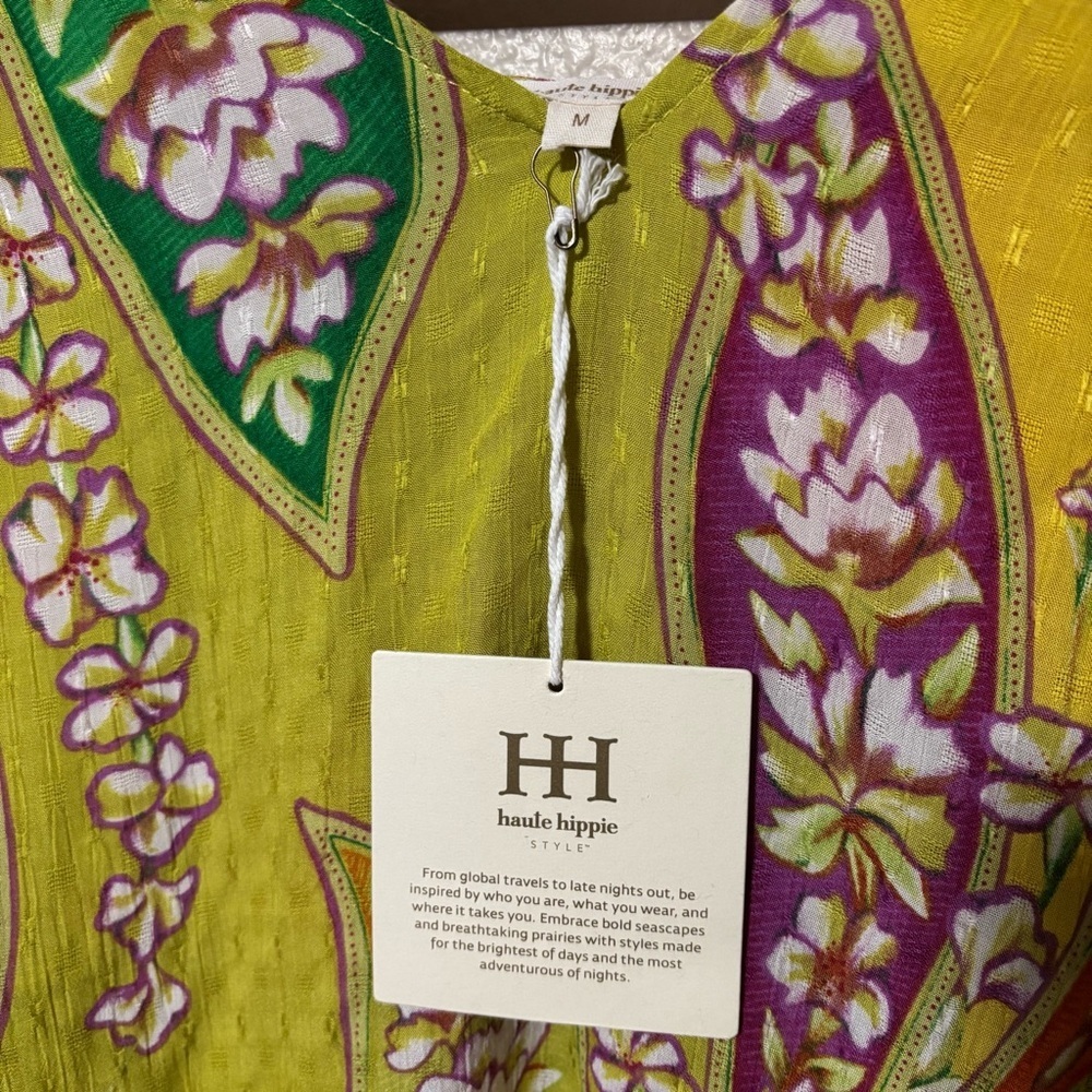 Haute Hippie Multicolor Floral Blouse Size M - Picture 5 of 6